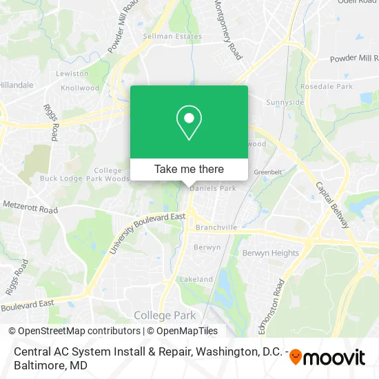 Central AC System Install & Repair map