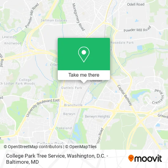 College Park Tree Service map