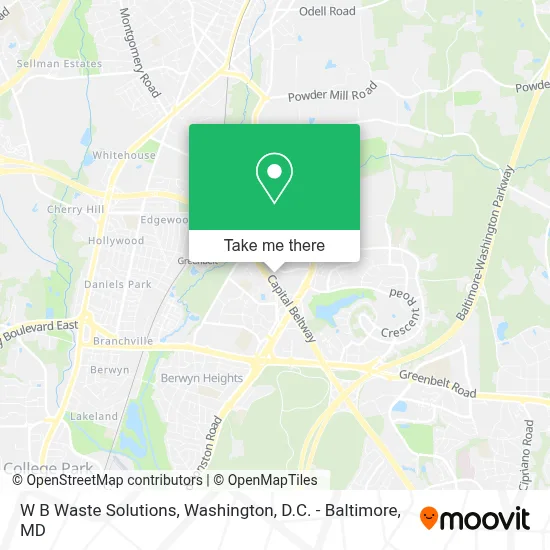 W B Waste Solutions map