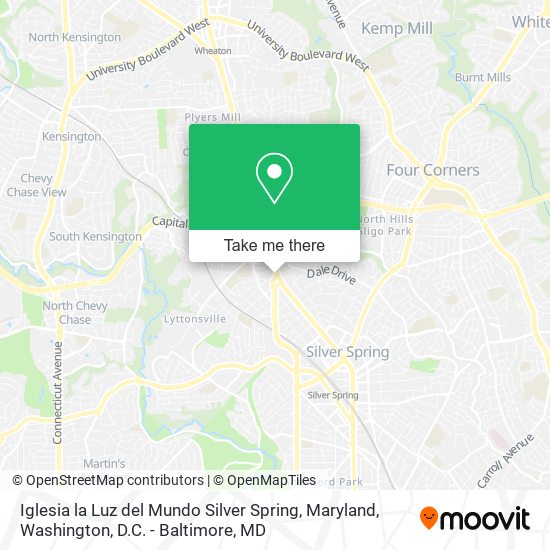 Iglesia la Luz del Mundo Silver Spring, Maryland map