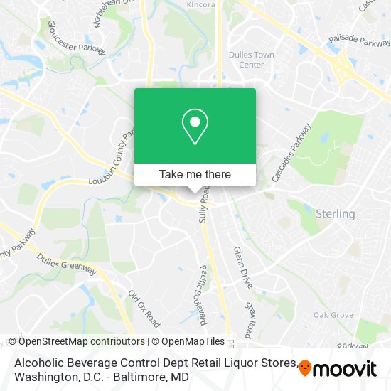 Mapa de Alcoholic Beverage Control Dept Retail Liquor Stores