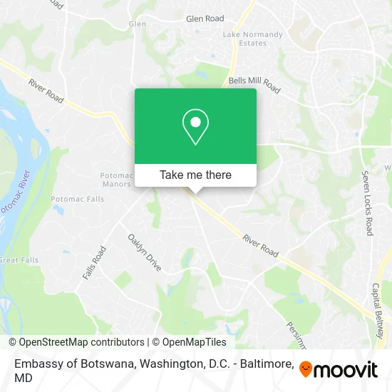 Embassy of Botswana map