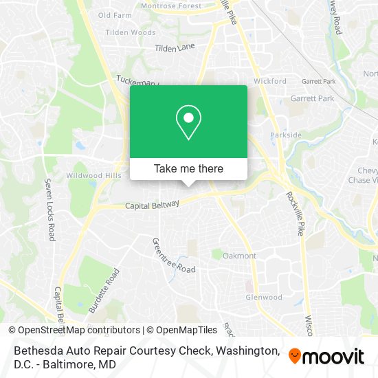 Mapa de Bethesda Auto Repair Courtesy Check