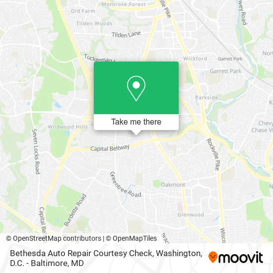 Bethesda Auto Repair Courtesy Check map