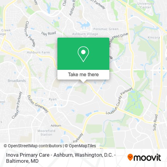 Mapa de Inova Primary Care - Ashburn