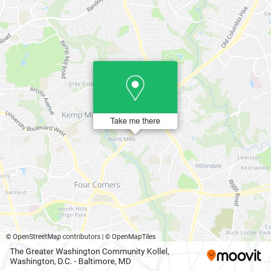 The Greater Washington Community Kollel map