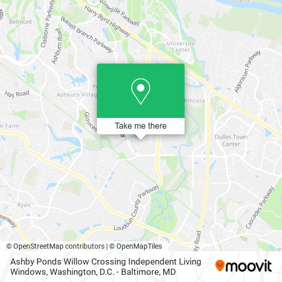 Ashby Ponds Willow Crossing Independent Living Windows map