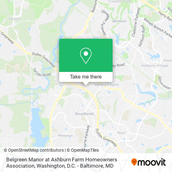 Belgreen Manor at Ashburn Farm Homeowners Association map