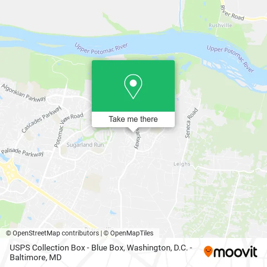 Mapa de USPS Collection Box - Blue Box