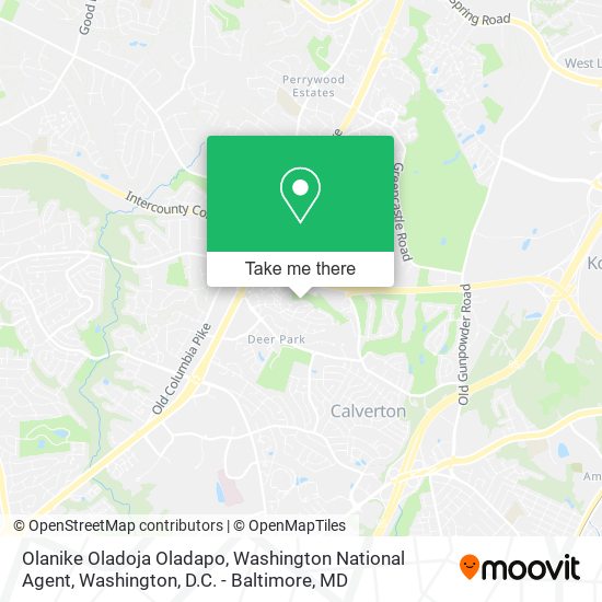 Mapa de Olanike Oladoja Oladapo, Washington National Agent