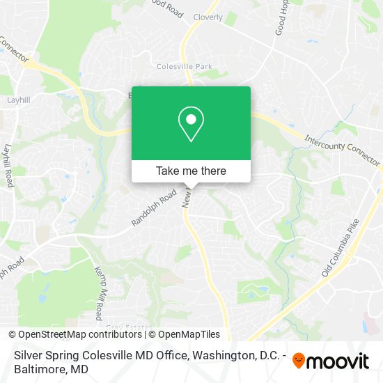 Mapa de Silver Spring Colesville MD Office