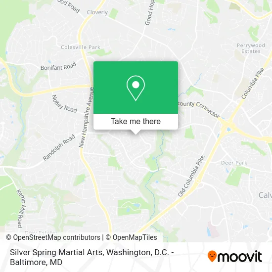 Silver Spring Martial Arts map