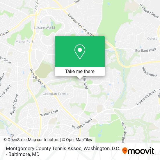 Montgomery County Tennis Assoc map