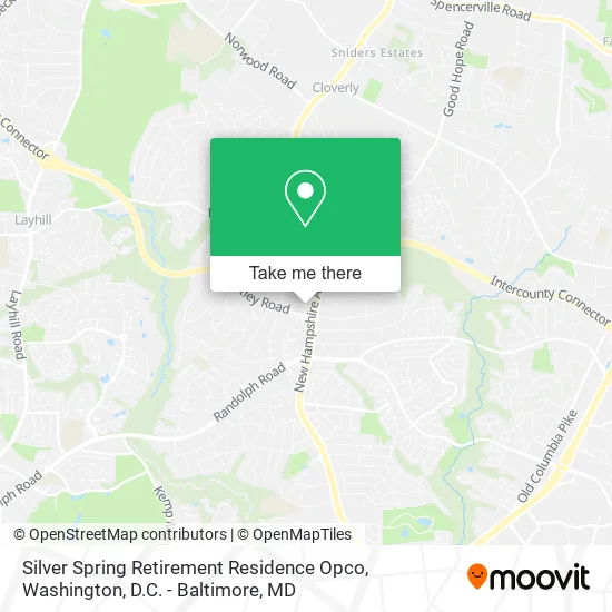 Silver Spring Retirement Residence Opco map