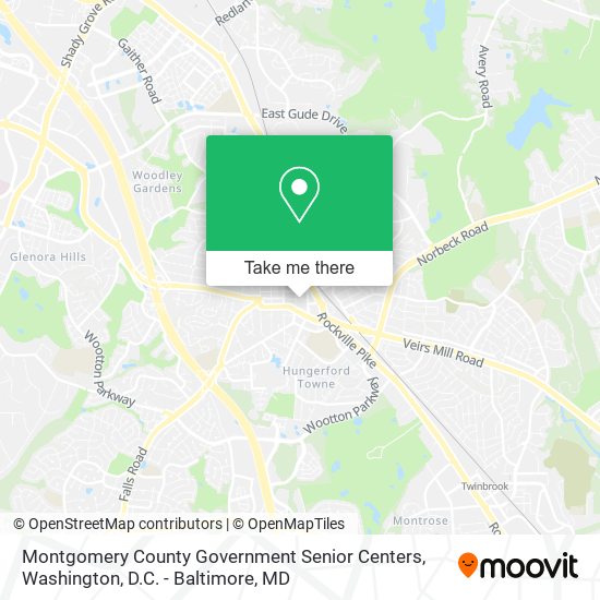 Montgomery County Government Senior Centers map