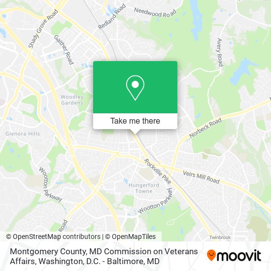 Mapa de Montgomery County, MD Commission on Veterans Affairs