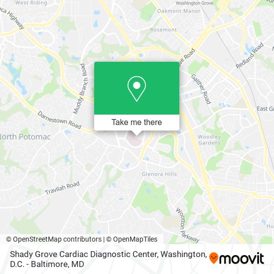 Shady Grove Cardiac Diagnostic Center map