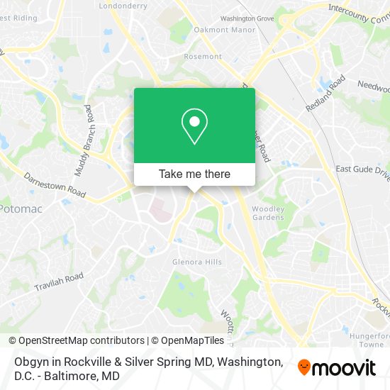 Obgyn in Rockville & Silver Spring MD map