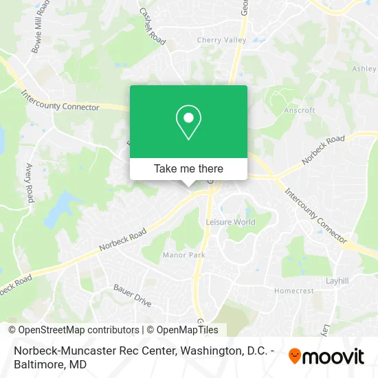Norbeck-Muncaster Rec Center map