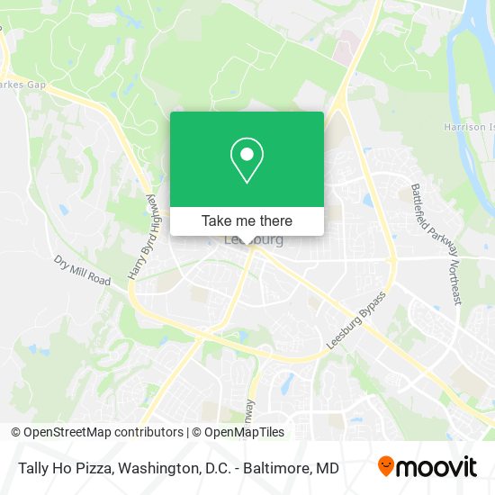 Tally Ho Pizza map