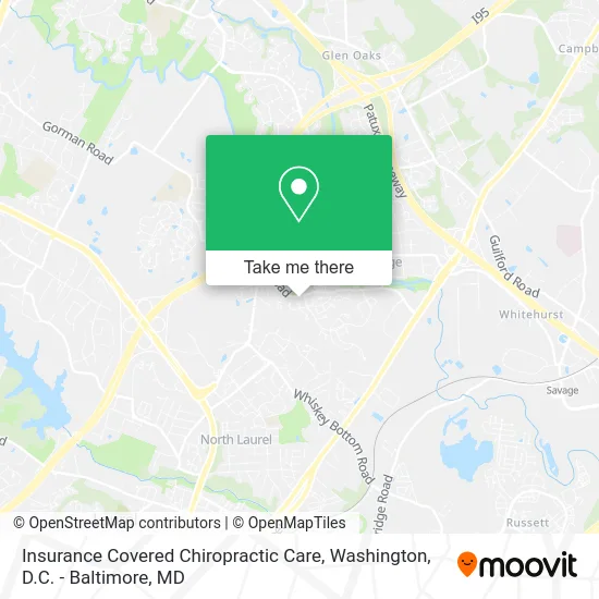 Insurance Covered Chiropractic Care map