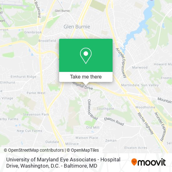 Mapa de University of Maryland Eye Associates - Hospital Drive