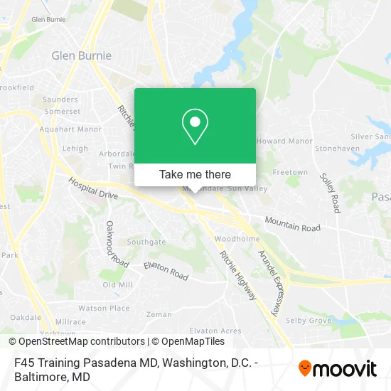 Mapa de F45 Training Pasadena MD
