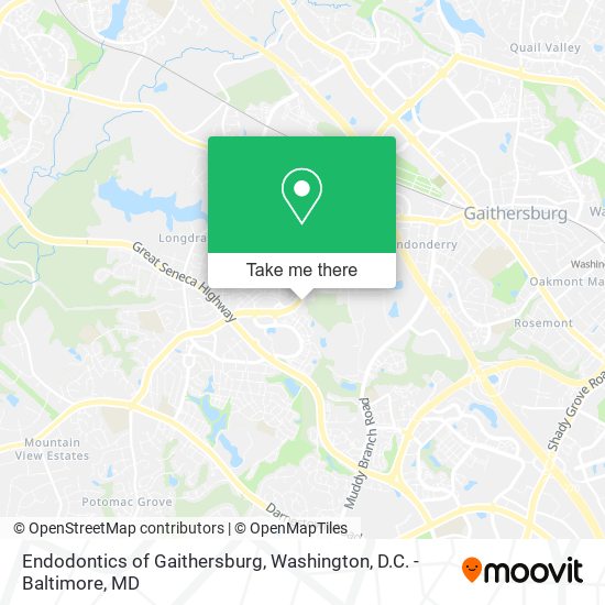 Endodontics of Gaithersburg map