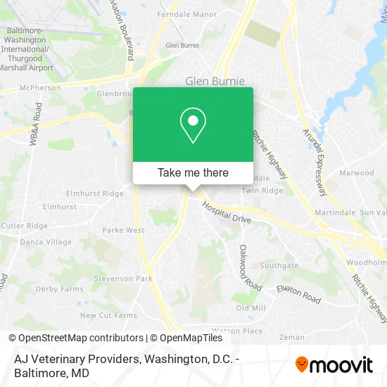 AJ Veterinary Providers map