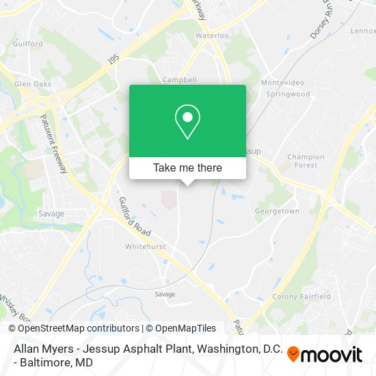 Allan Myers - Jessup Asphalt Plant map