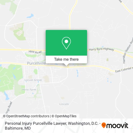 Mapa de Personal Injury Purcellville Lawyer