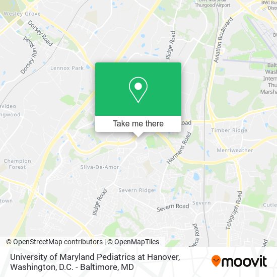 University of Maryland Pediatrics at Hanover map