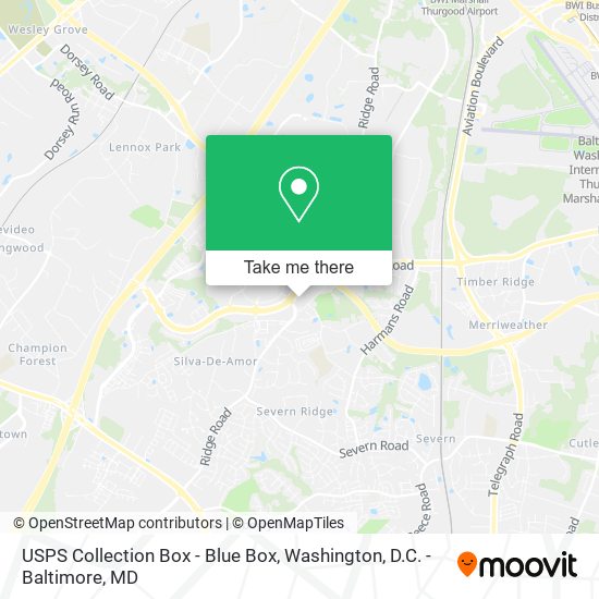 USPS Collection Box - Blue Box map