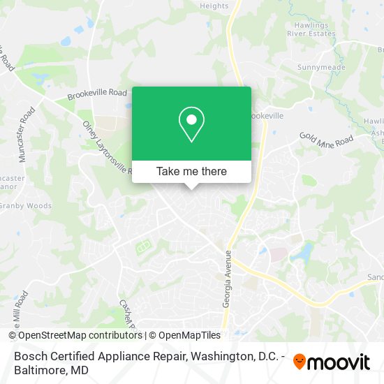Mapa de Bosch Certified Appliance Repair