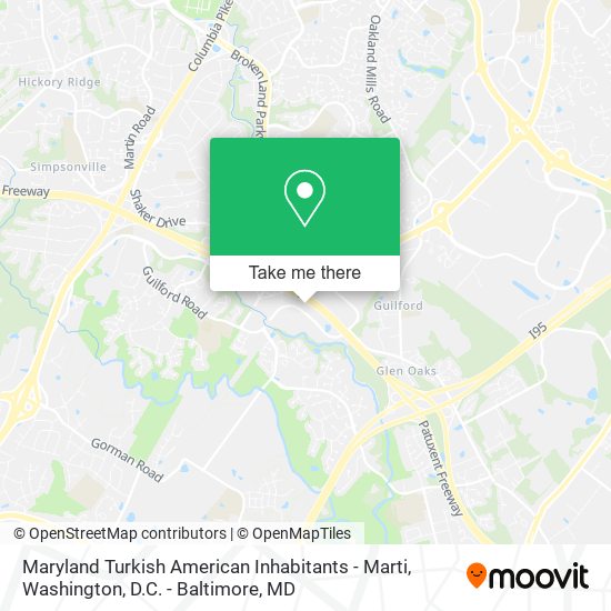 Maryland Turkish American Inhabitants - Marti map