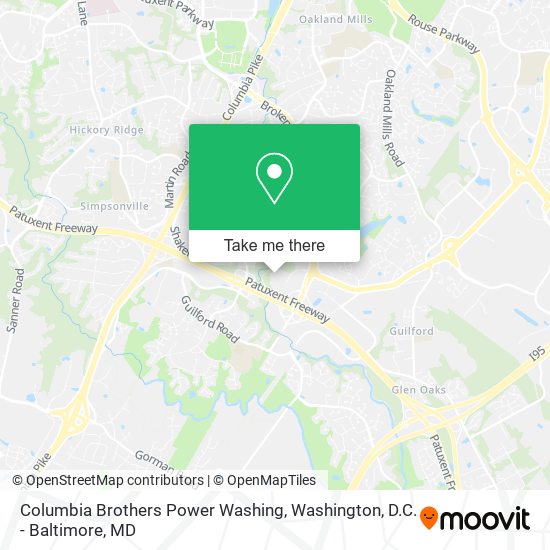 Columbia Brothers Power Washing map