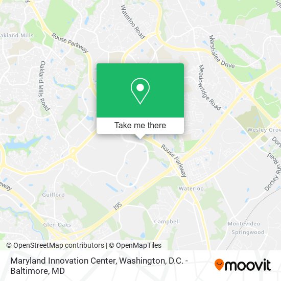 Mapa de Maryland Innovation Center