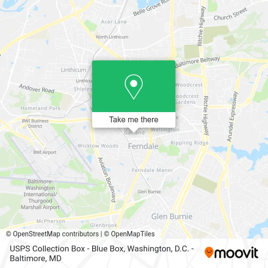 USPS Collection Box - Blue Box map