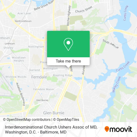 Interdenominational Church Ushers Assoc of MD map
