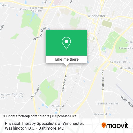 Physical Therapy Specialists of Winchester map