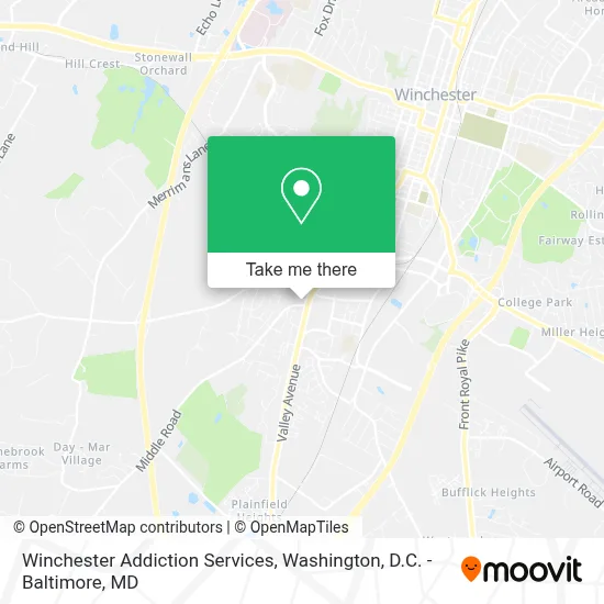 Winchester Addiction Services map