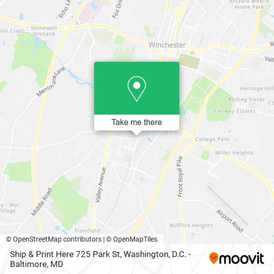 Mapa de Ship & Print Here 725 Park St