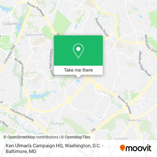 Ken Ulman's Campaign HQ map