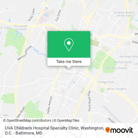 UVA Children's Hospital Specialty Clinic map