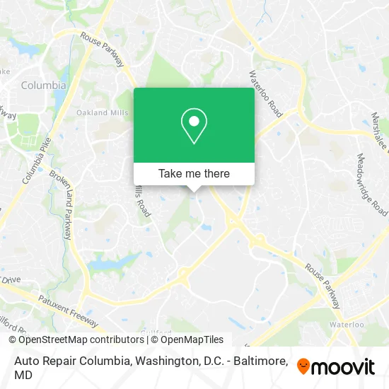 Auto Repair Columbia map