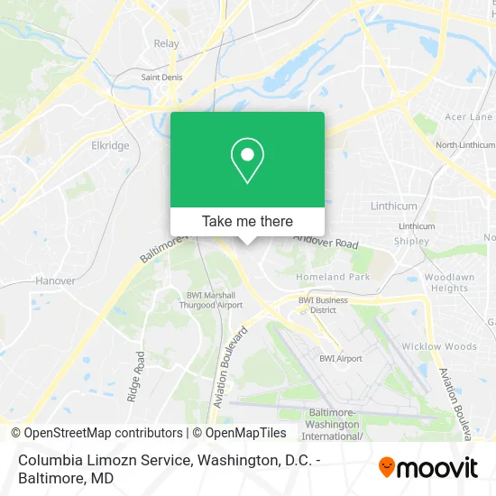 Columbia Limozn Service map