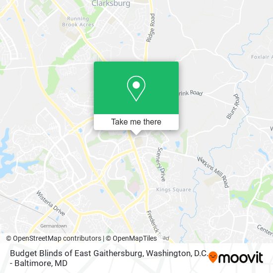 Budget Blinds of East Gaithersburg map