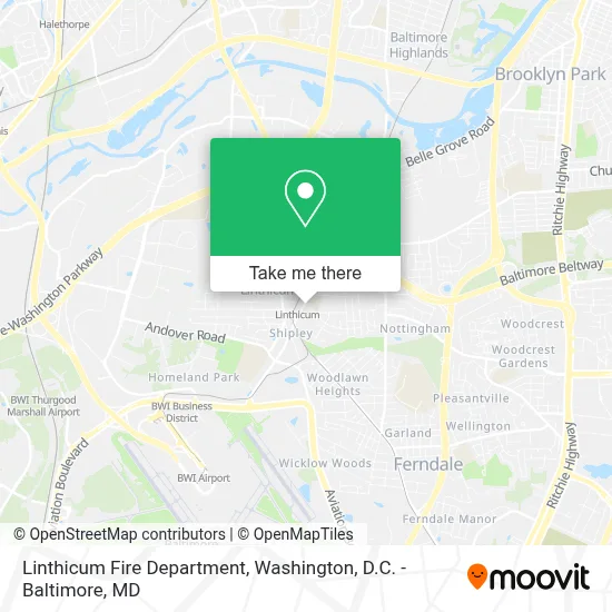 Linthicum Fire Department map