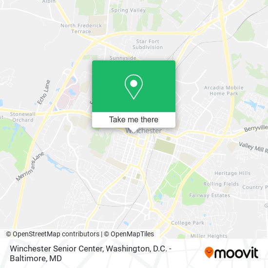 Winchester Senior Center map