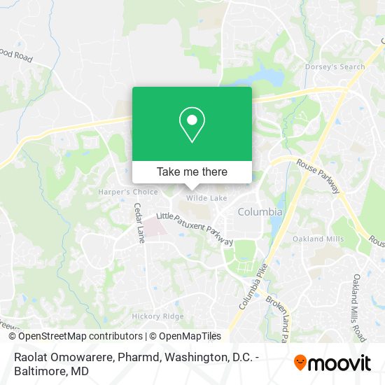 Raolat Omowarere, Pharmd map